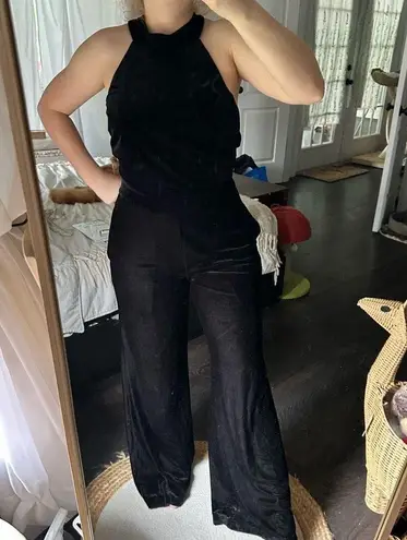 MISA Los Angeles Misa Women’s Medium Black Velvet Xandra Jumpsuit