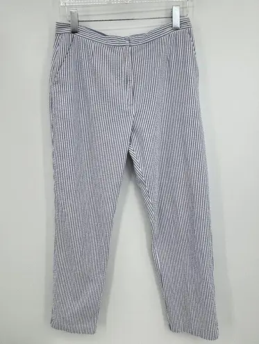 Tommy Hilfiger pants women's 14 ankle seersucker blue white stripe nautical