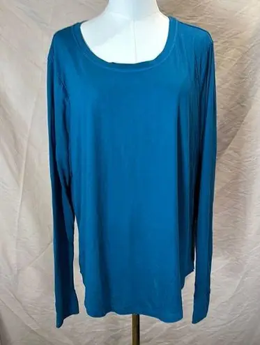 Zelos Fitted Blue Blouse with Long Sleeves