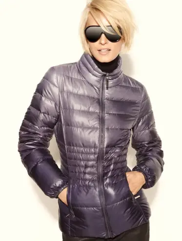 Kensie  Quilted Ombré Purple Gray Shiny Puffer Jacket Coat Size Small - Image 1