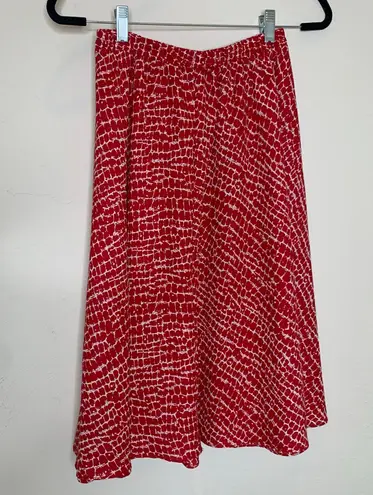 Vintage Red Skirt Suit Small Leslie Faye Patterned Skirt