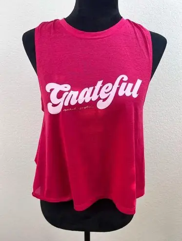 Spiritual Gangster  Athletic Grateful Tank Top in Pink Size Small