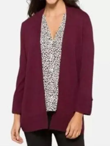 Evolution by Cyrus Open Front Button Detail Open Front Cardigan S Small Red - Image 2