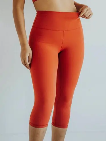 Iwa Company KAMALA 3/4 Legging The Hawaiian Sunset Collection Lululemon Inspo S Orange