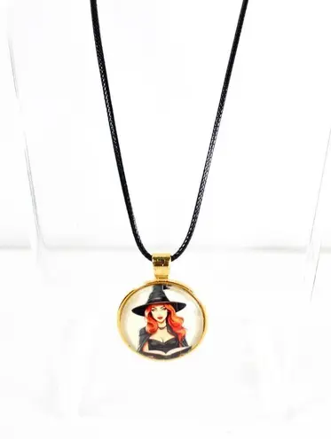 Handmade Witchy Pinup Witch w/ Spellbook Necklace – Gothic Charm