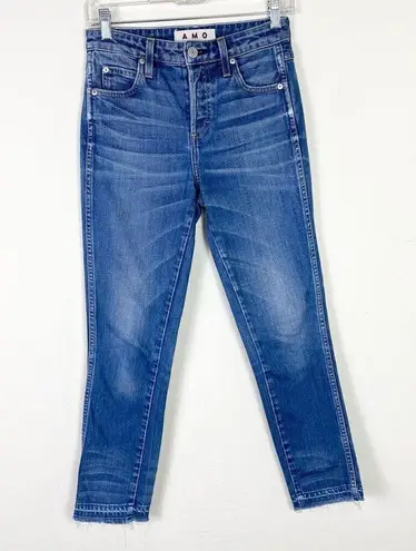 Amo Babe Med True Blue Released Hem High Rise Jeans Size 25