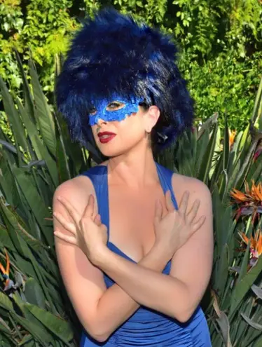 Head Faux navy blue fur Boa piece