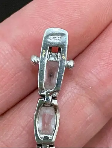 Sterling Silver Vintage FAS 925 Stamped CZ Cubic Zirconia Tennis Bracelet