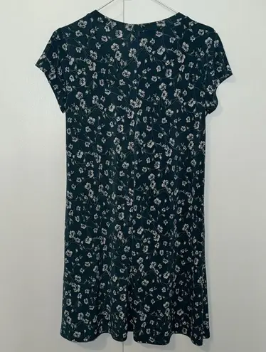 Kaileigh Suzanna Teal Green Floral Short Sleeve Dress Women’s Small S