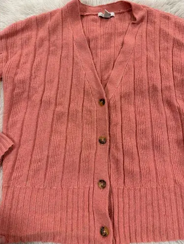 Nine West  pink knit button cardigan