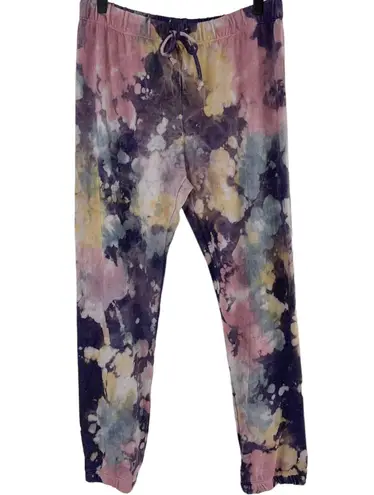 Maronie New Tie Dye Sweatpants Drawstring Waist Eggplant Multi