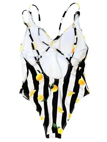 No Boundaries Sz M  Black and White Lemon One Piece Swimsuit