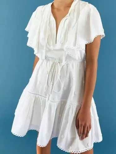 Farm Rio Farm Rio Off-White 3D Flower Mini Dress Size M