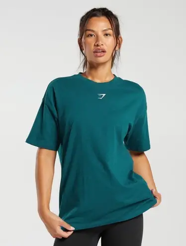 Gymshark Fraction Oversized T-Shirt In Deep Teal