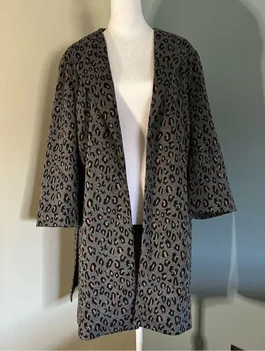 Nine West Beautiful Leopard Print Open Jacket -  Size Large