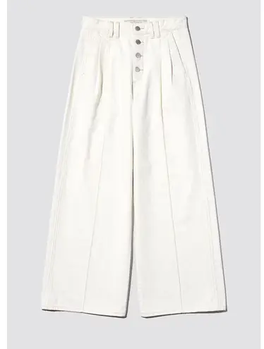 Rokh x GU (Uniqlo) Wide Button Cotton Jeans in Off White Size L