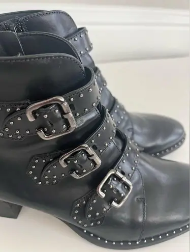 Paul Green ‘Soho’ Genuine Leather buckled Studded Ankle Boots Size 7.5 UK