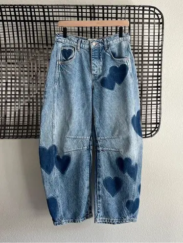 Free People We The Free Mid-Rise Good Luck Heart Jeans