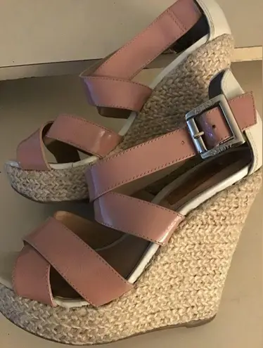 Schutz women mauve leather platform sandals US 7