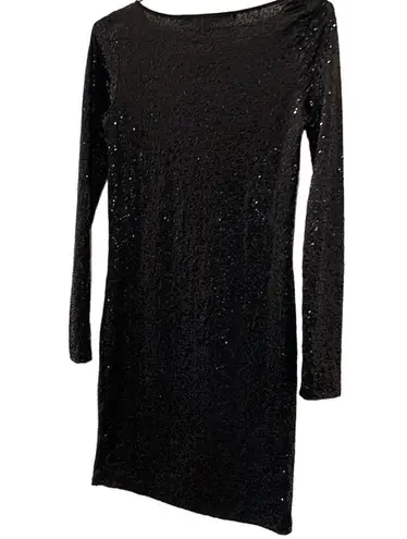 Kensie  Sparkly Black long sleeve Party Dress /Cocktail dress Size small