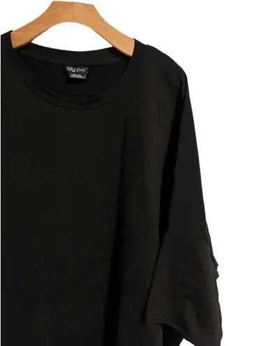 City Chic T Shirt Dress Women's Size XXL Black Flowy 1/2 Sleeve Casual Relaxed
