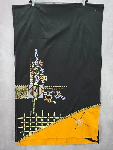 None Black Painted Tribal Long Indian Dupatta Shawl Scarves Wrap Scarf 80x24