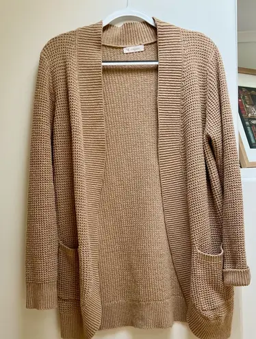KIRUNDO Cardigan Sweater in Khaki, size medium Tan