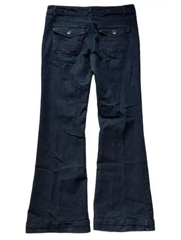 Highway Jeans HWY Jeans Dark Denim Flare Mid Rise Cotton Stretch Trouser Jeans Sz 11