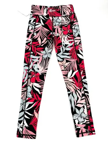 DKNY  Floral Print 7/8 Length Leggings with Coordinated Pink Tank XS NWT