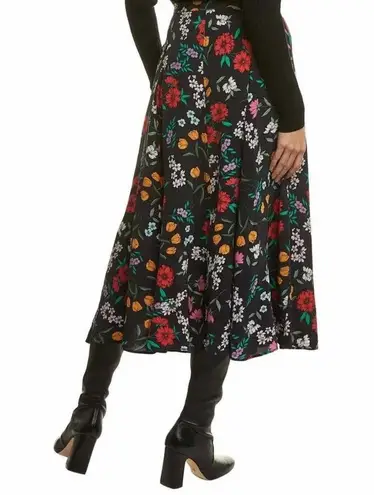 Yumi Kim Black Trinity Floral Print Relaxed Fit Midi Skirt Size Small