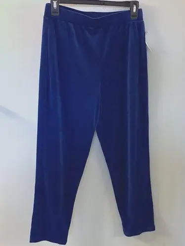 basic editions NWT Womens Basic Edition Velour Holiday Pants - Blue Small