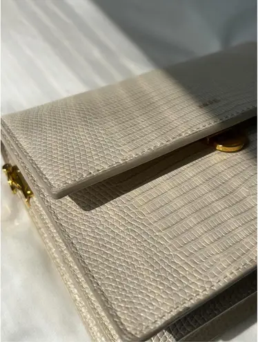 JW Pei Mini Flap Crossbody - Ivory Lizard