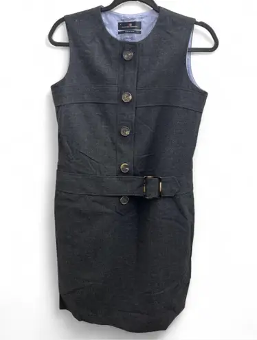 Carolina Herrera Charcoal Grey Button Dress