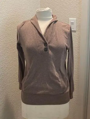 Banana Republic  Factory Sweatshirt V-Neck 2 Buttons Brown Heather EUC Sz XSP