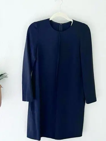 Max Mara Navy Blue Long Sleeve Dress Size S