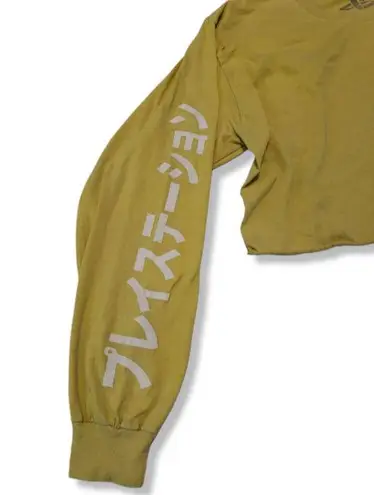 PlayStation Sony Shirt Size Large SIEA PS Family Logo Japanese Long Sleeve Crop Top Cropped