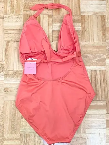 Kate Spade NWT  Lychee Halter Tortoise Shell Heart One Piece Swimsuit Size XL