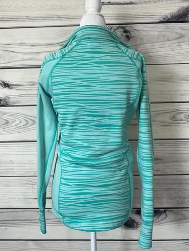 Avalanche Teal Blue Patterned Quarter Zip Pullover