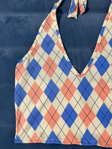 NWOT Y2K Plaid Halter Top Multiple Size XL