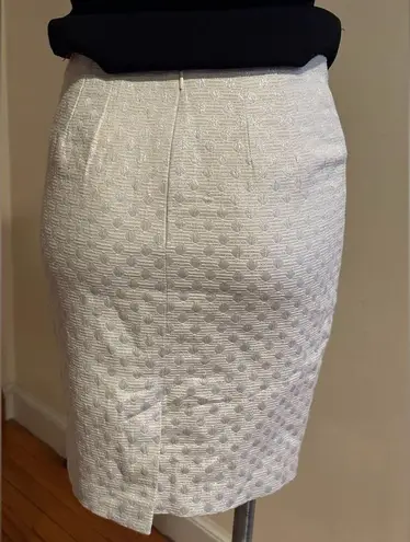 Ann Taylor Factory Ivory W Silver Vertical Strips & Dots SZ 2 Great Condition