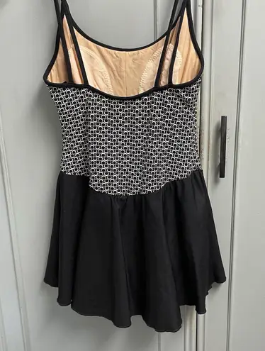 Black & White VTG Black White Swim Dress Womens Size 12 Swimsuit Skirt Concepts Sirena Retro