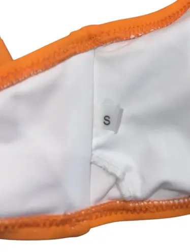 Women’s Orange Ruffle Bikini Swimwear Top Size Small NWOT