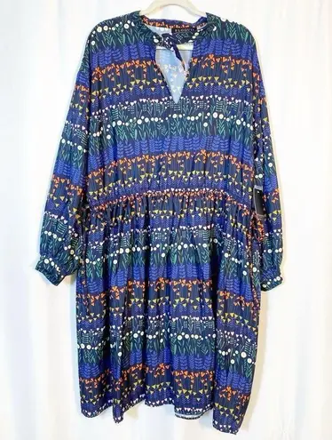 Eloquii Floral Heart Striped Keyhole Boho Bohemian Midi Dress