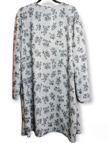 Love Nation Black roses print size 2XL techno plus size knit duster /kimono/