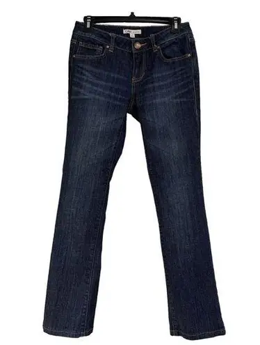 CAbi  SZ 2 Bootcut Jeans Low-Rise Zip-Fly Whiskered Pockets Dark Wash Blue