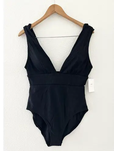 ANDIE Swim The Mykonos Ribbed One Piece in Black Small NWT