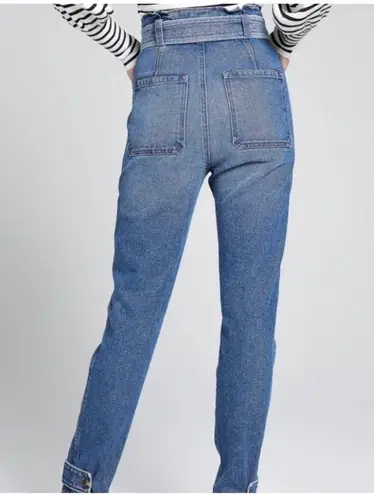 A.L.C. Luke High Waisted Paper Bag Denim Pants in Light Indigo