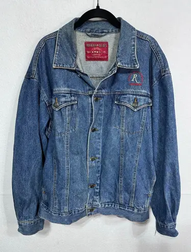 Vintage Riviera Blues Las Vegas Denim Jacket Riviera Hotel Casino Fireworks L Blue Size L