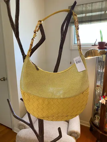 Whiting & Davis Vintage Mesh Purse yellow matte NWT