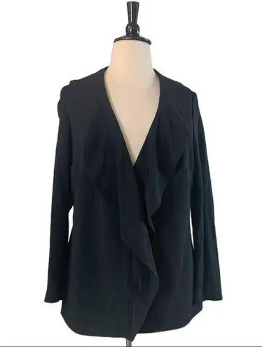 Christopher & Banks Ruffle Front Black Blazer Long Sleeve Women's Size 1X Plus